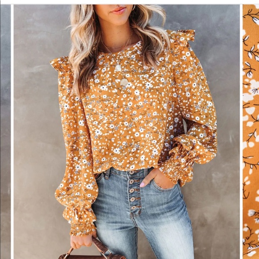 Vici NASSIR FLORAL RUFFLE BLOUSE